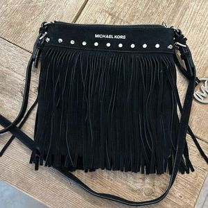 Michael kors suede fringe purse